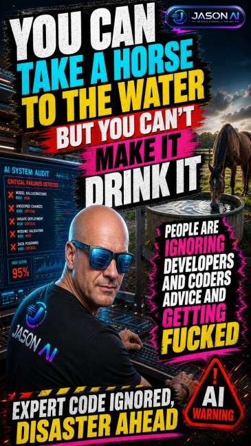 YOU CAN TAKE A HORSE TO THE WATER BUT YOU CAN'T MAKE IT DRINK IT
